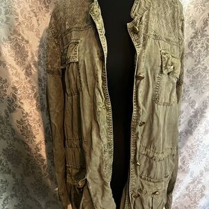 Chico’s Feminine Olive “Utility” Jacket